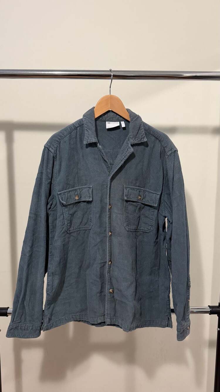 Men's Zipper Corduroy Jacket Fall Winter Coat Warm Bomber Outerwear With Pockets